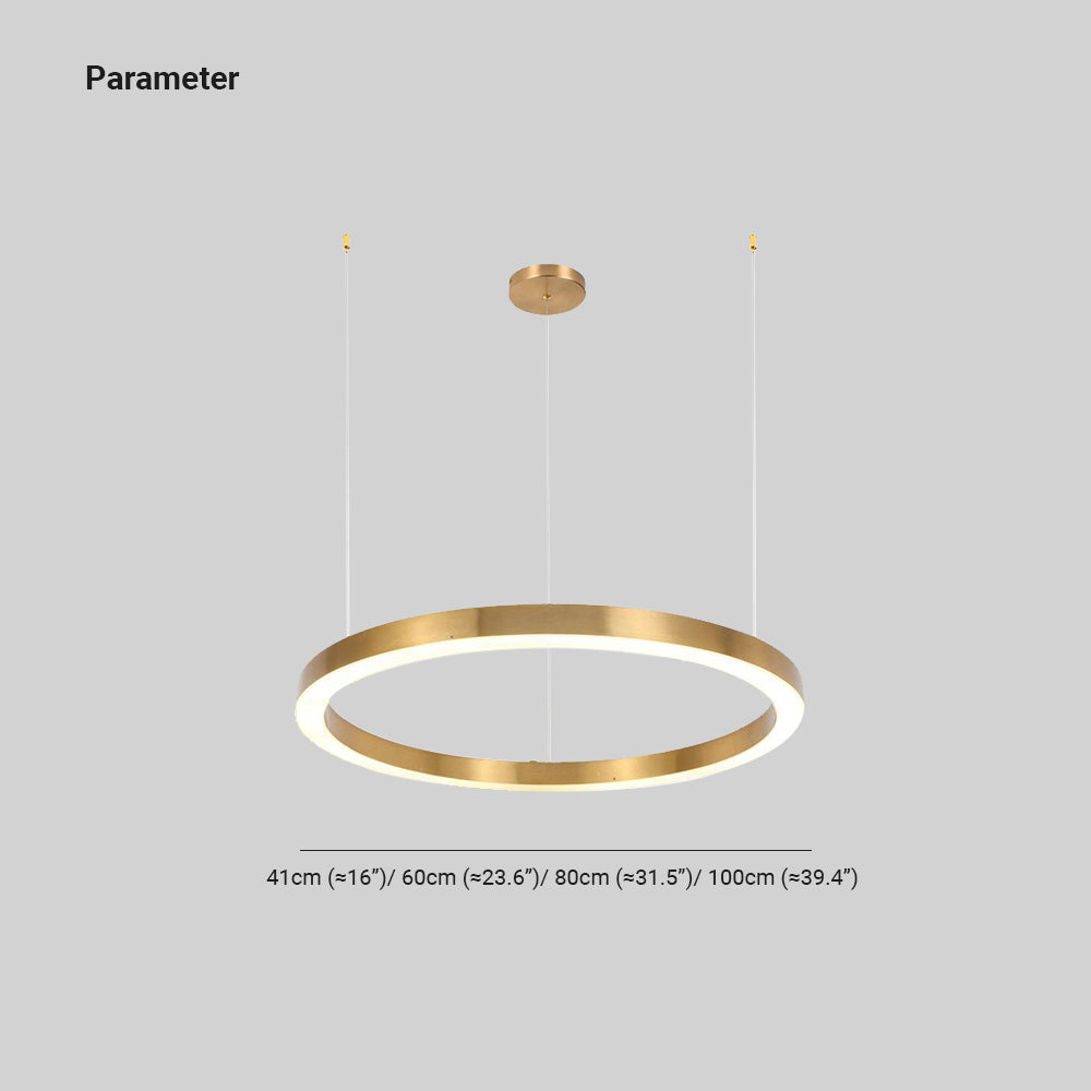 Arisha Modern Ring Metal Pendant Light, Gold
