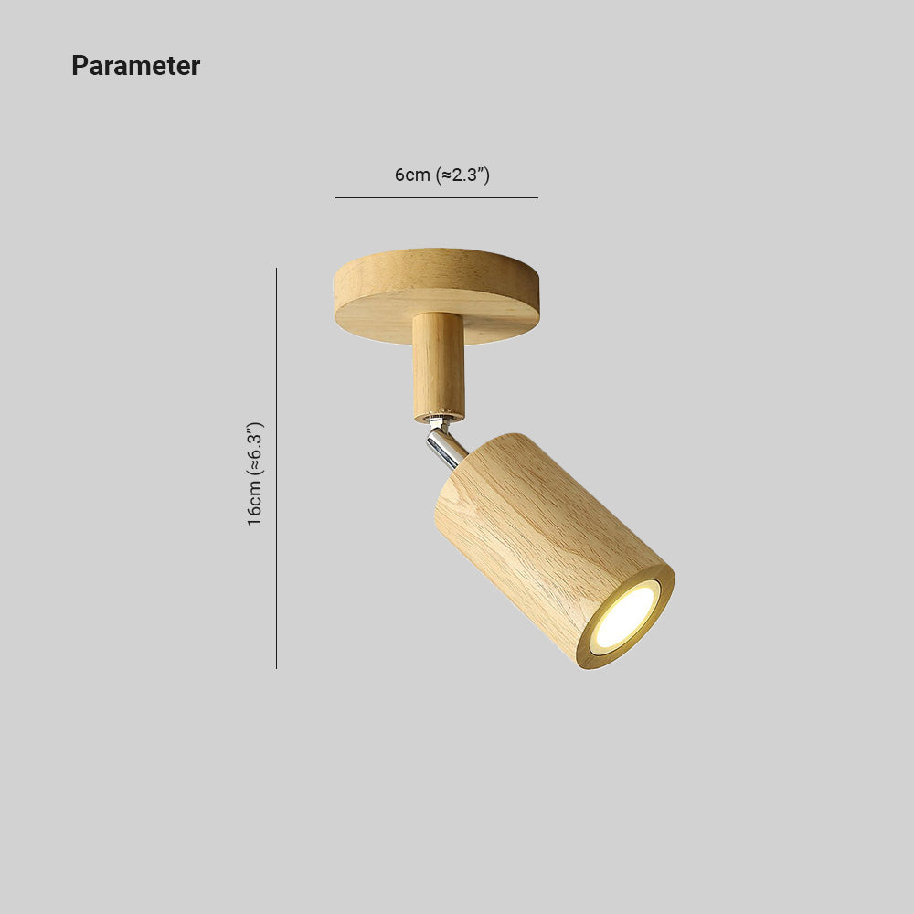 Muto Modern LED Adjustable Ceiling Spotlight, Wood
