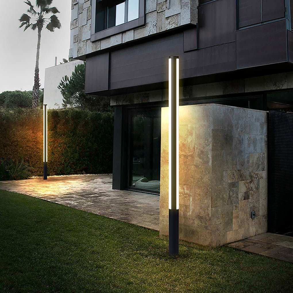 Ray Column Double Light Strip Outdoor Path Light, Black