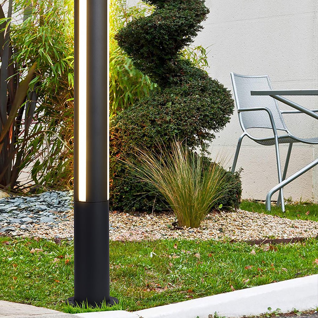 Ray Column Double Light Strip Outdoor Path Light, Black