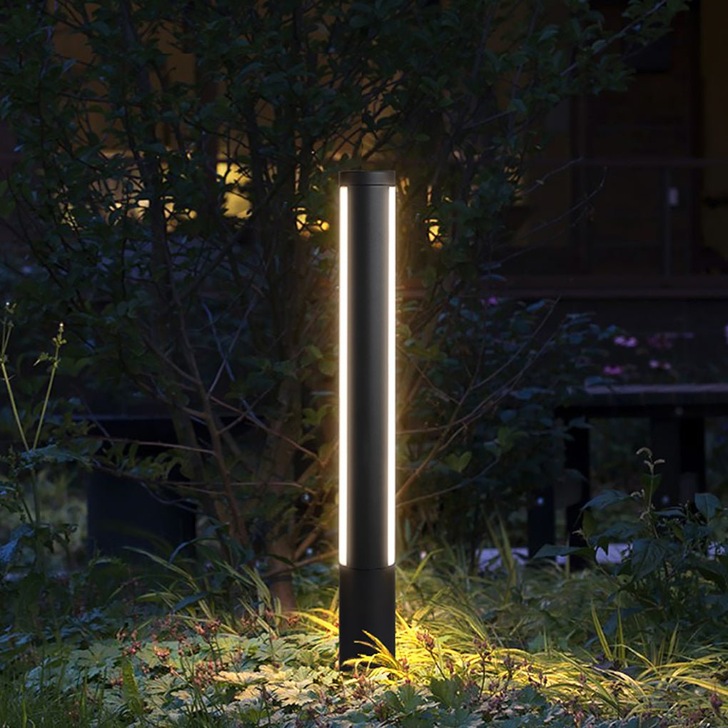Ray Column Double Light Strip Outdoor Path Light, Black