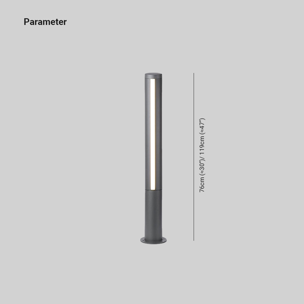 Ray Column Double Light Strip Outdoor Path Light, Black