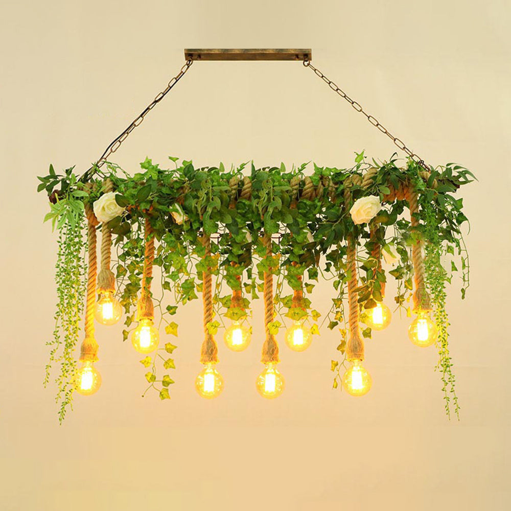 Ritta Natural Decorative Metal/Glass Pendant Light, Green