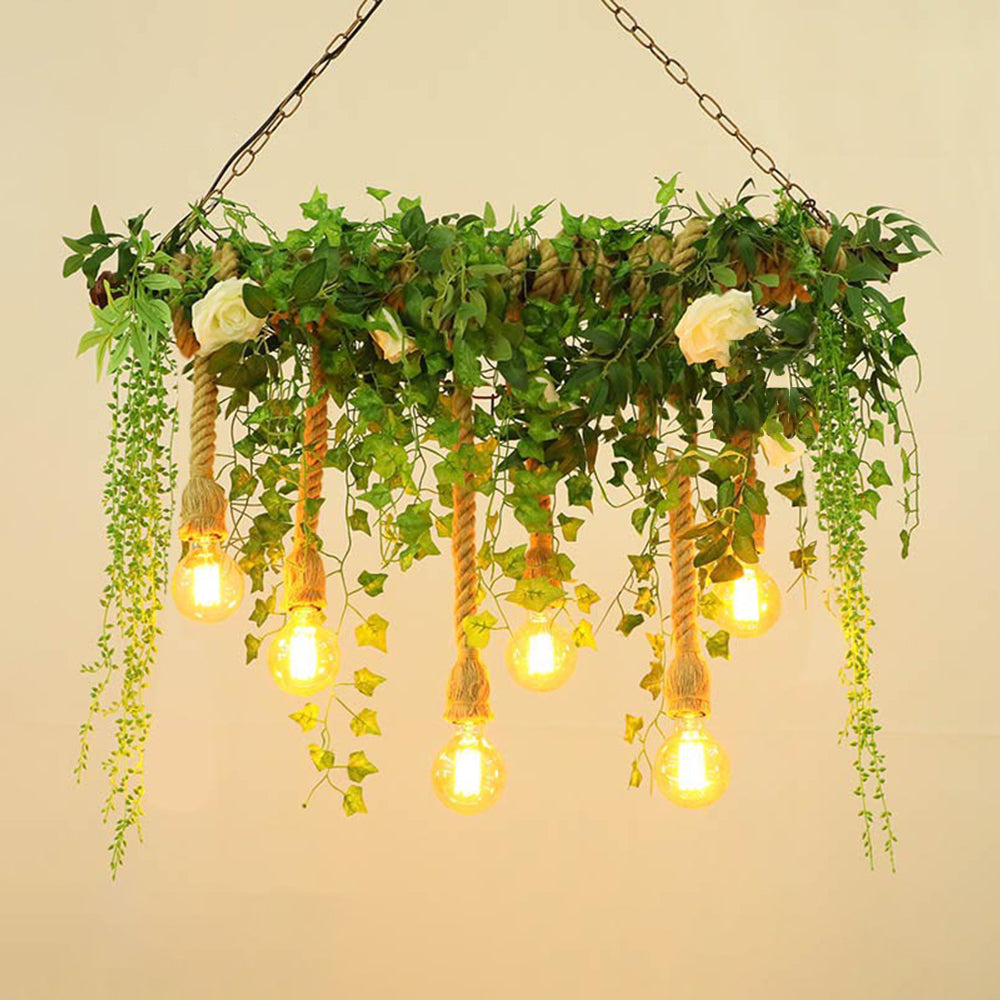Ritta Natural Decorative Metal/Glass Pendant Light, Green