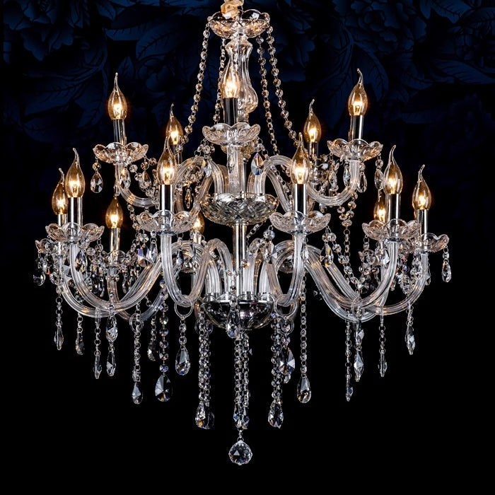Silva Luxury Candlestick Clear Crystal Chandelier