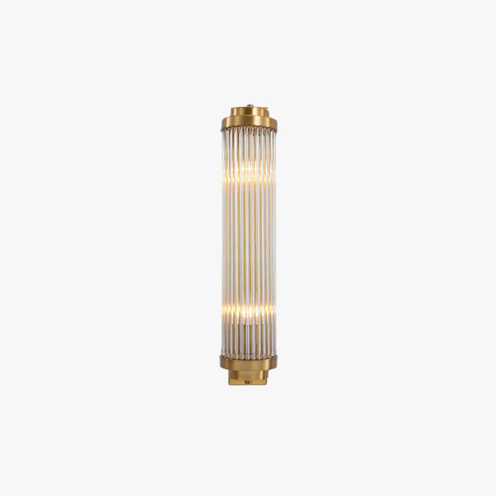 Ray Modern Cylindrical Metal/Crystal Wall Lamp, Gold