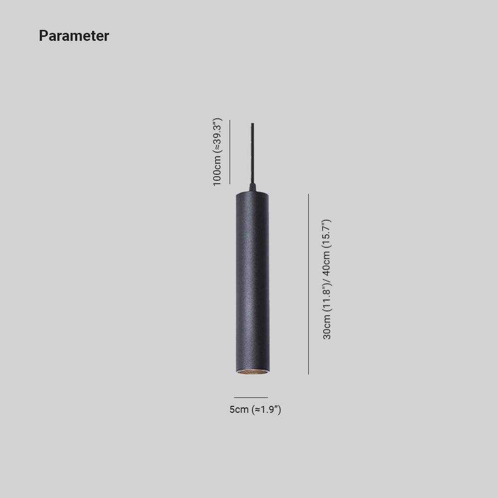 Arisha Modern Cylinder Shape Linear Pendant Light Black Metal