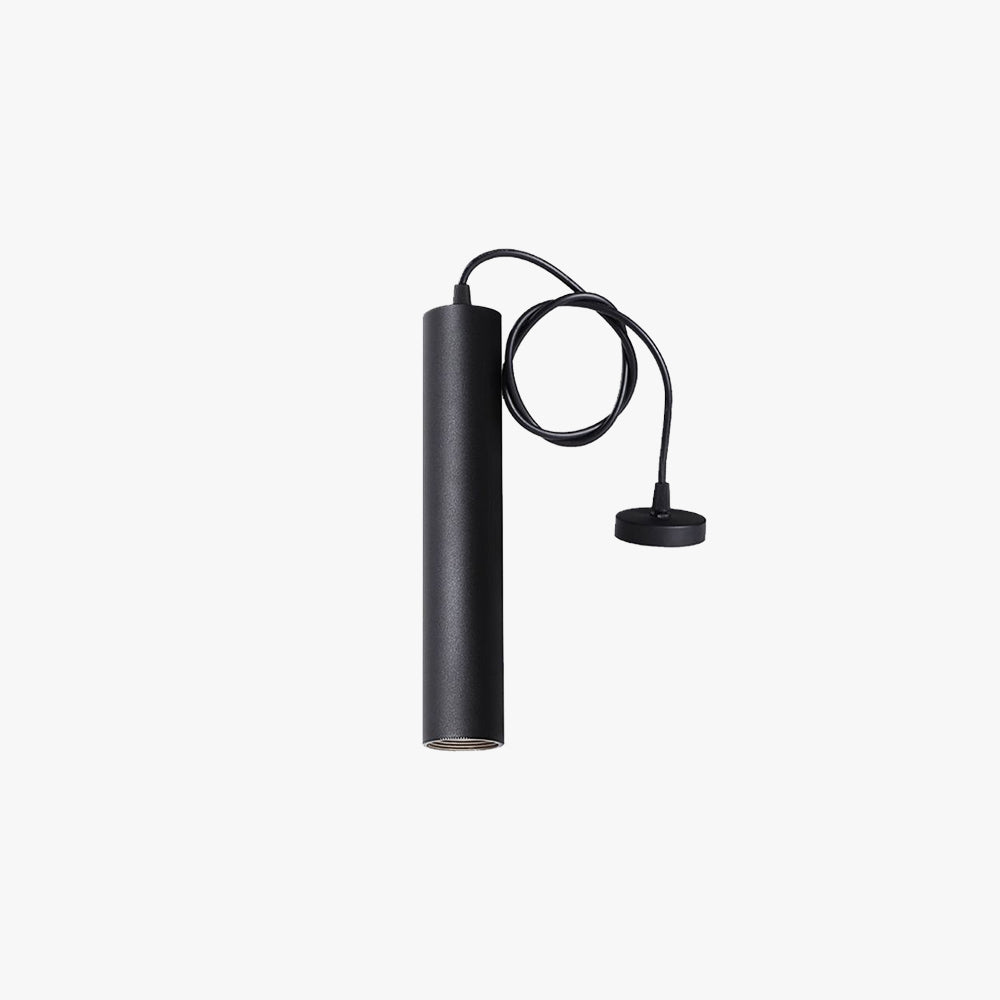 Arisha Modern Cylinder Shape Linear Pendant Light Black Metal