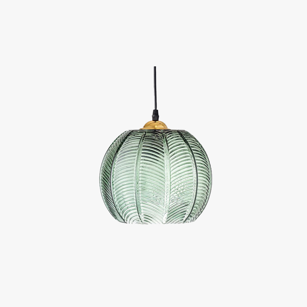 Aira Green Nordic Artistic Ribbed Glass Pendant Light