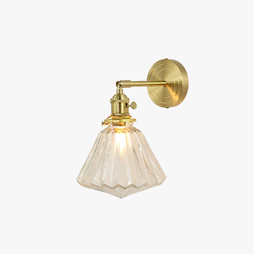Valentina Luxury Globe/Flower Glass Vanity Wall Lamp, Gold, Bedroom