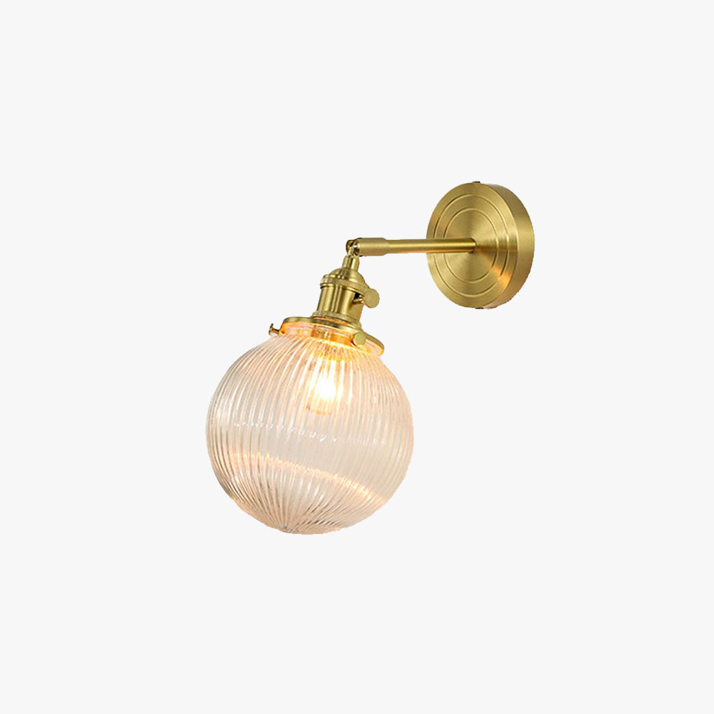Valentina Luxury Globe/Flower Glass Vanity Wall Lamp, Gold, Bedroom