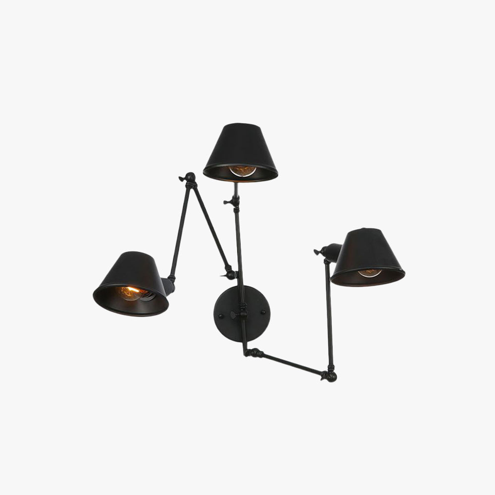 Epoch Vintage Adjustable Metal Wall Lamp, Black/Rust, Bedroom