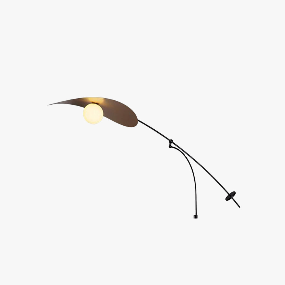 Arisha Arc Wall Lamp, Metal/Glass, Black/Gold, Bedroom