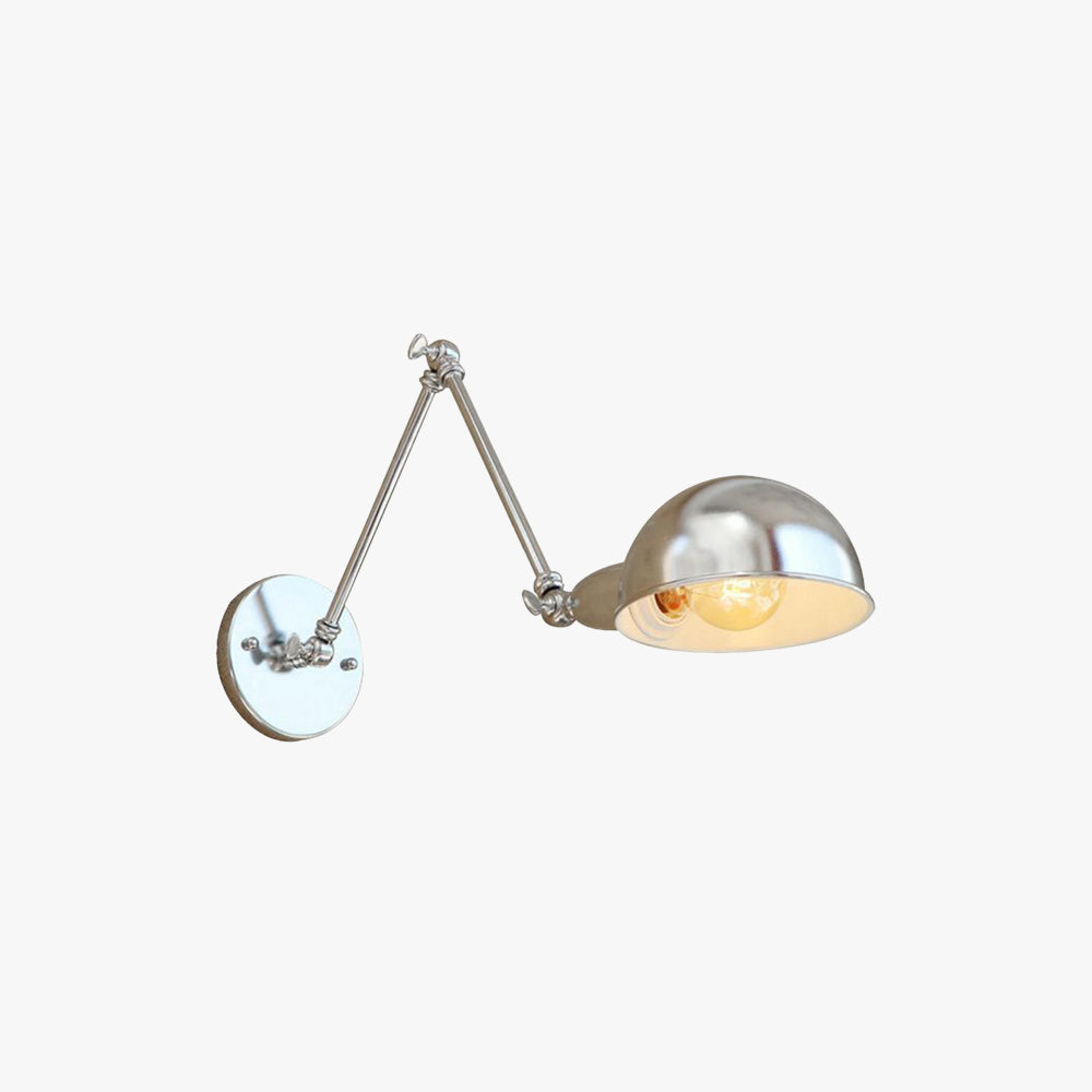 Epoch Wall Lamp Dome Minimalist, Adjustable Metal, Silver, Bedroom