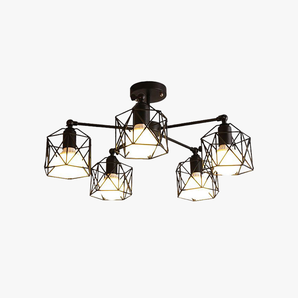 Arisha Black Semi-Flush Mount Ceiling Light