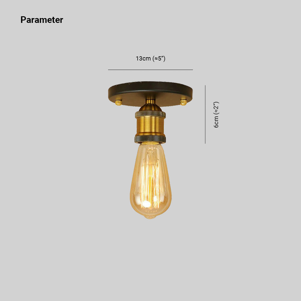Silva Retro Vintage Bulb Semi-Flush Mount Ceiling Light