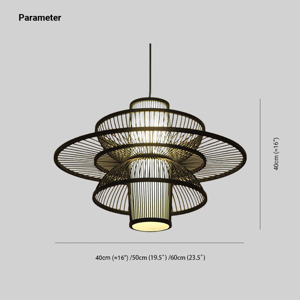 Muto Lotus-Shaped Rattan Pendant Light