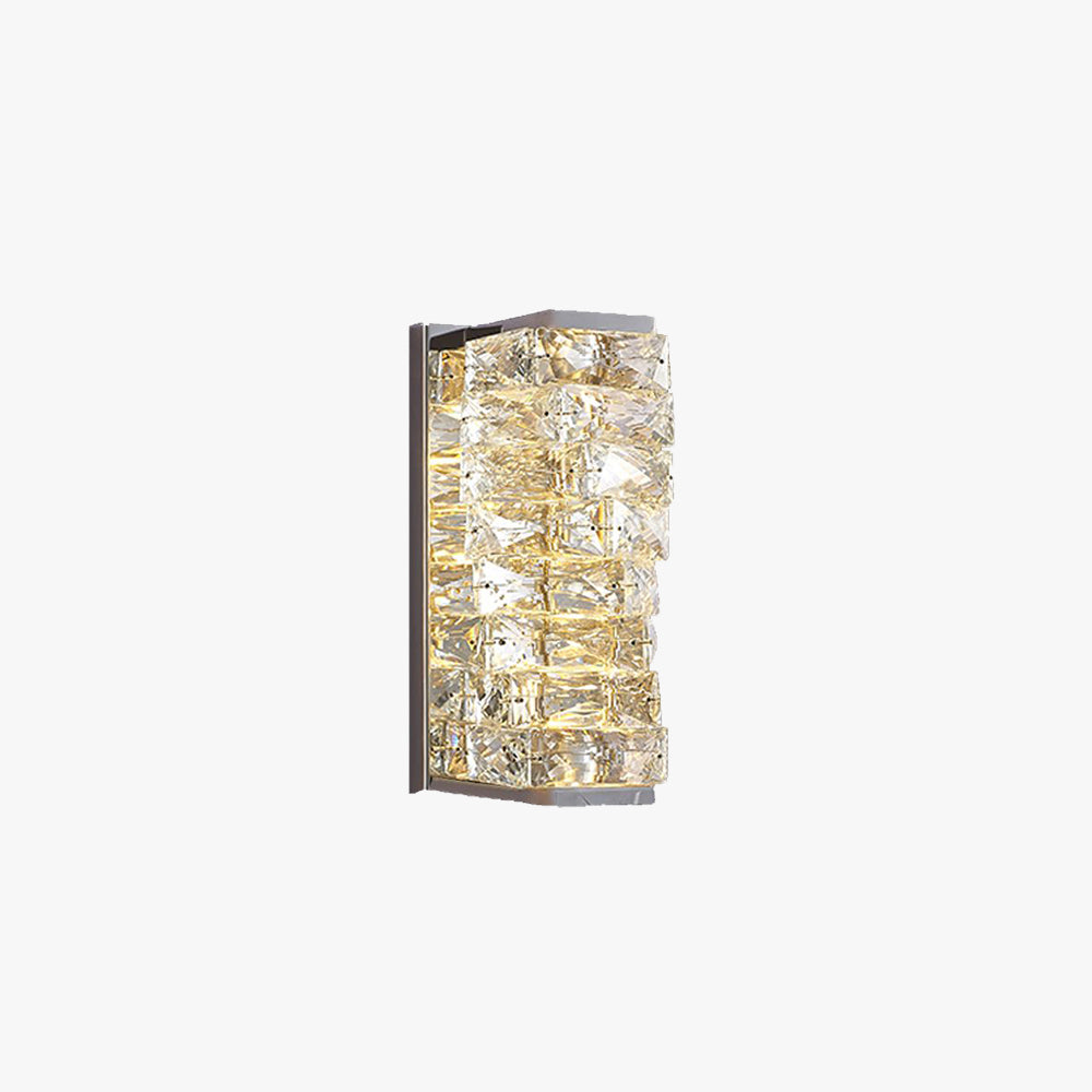 Kristy Modern Rectangular Vanity Metal Crystal LED Wall Lamp