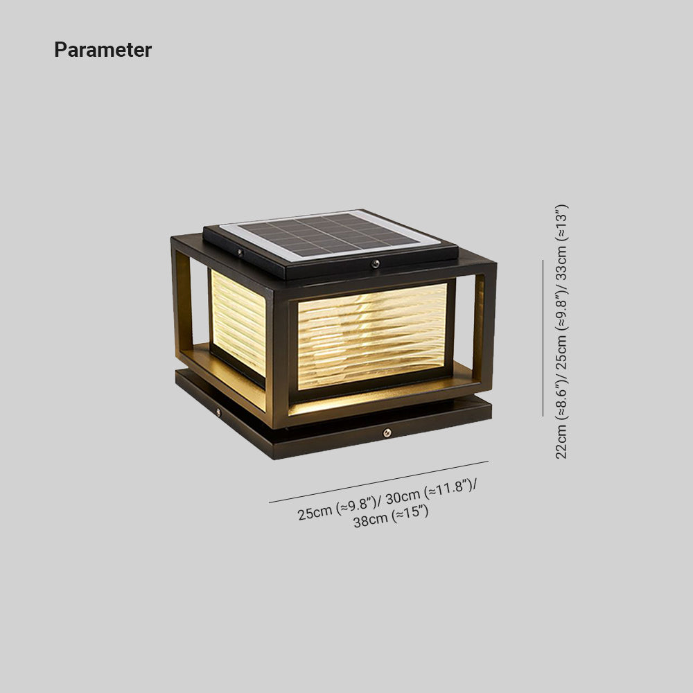 Ray Contemporary LED Rectangular Metal Outdoor Lamps, Black