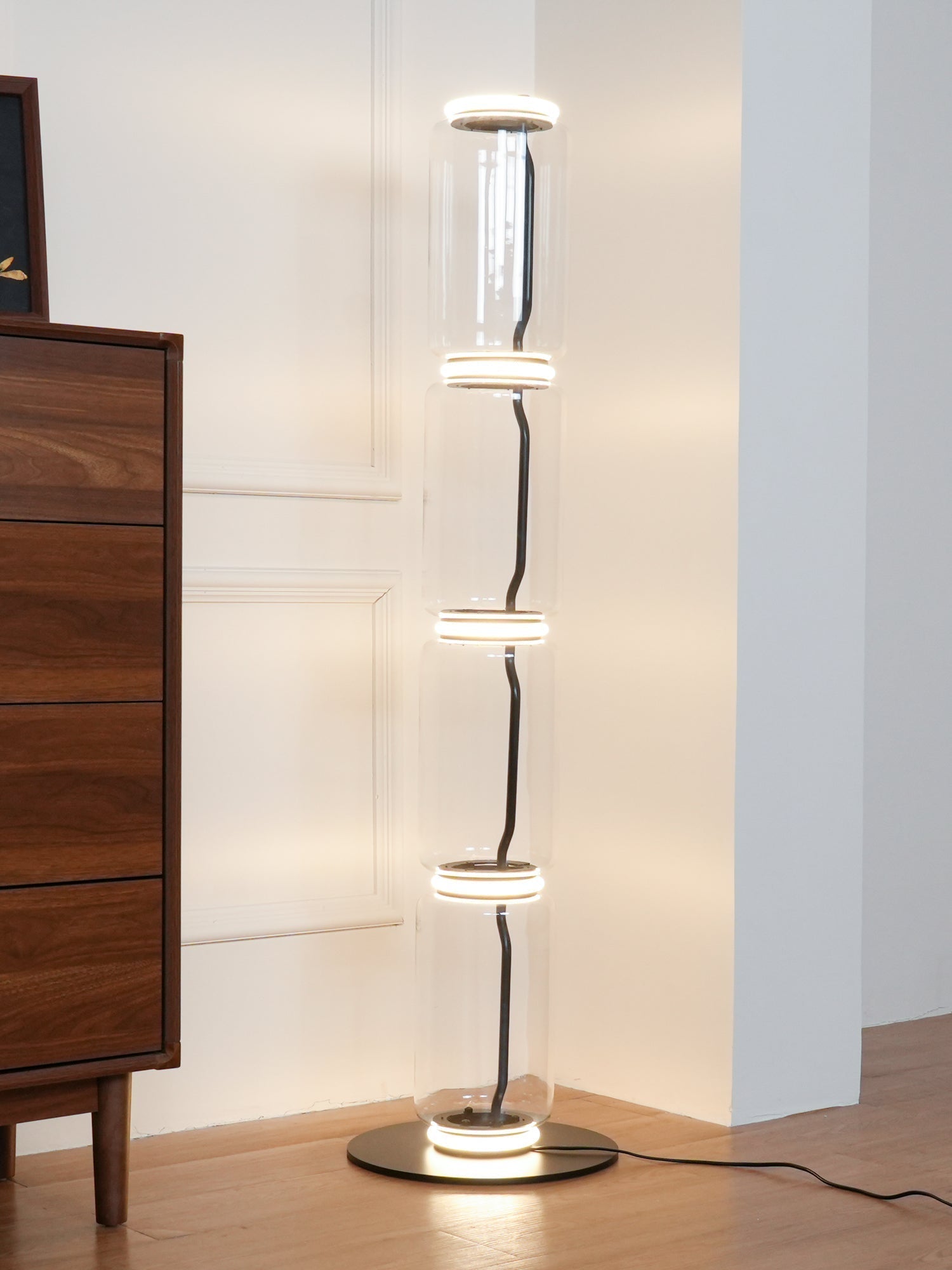 Lustra Floor Lamp Bamboo Glass - Letslighting