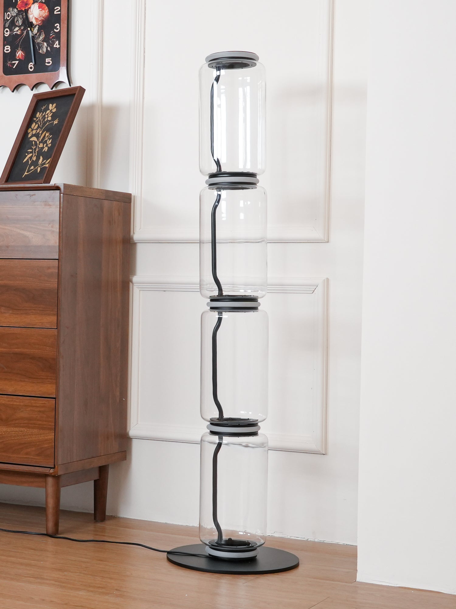 Lustra Floor Lamp Bamboo Glass - Letslighting