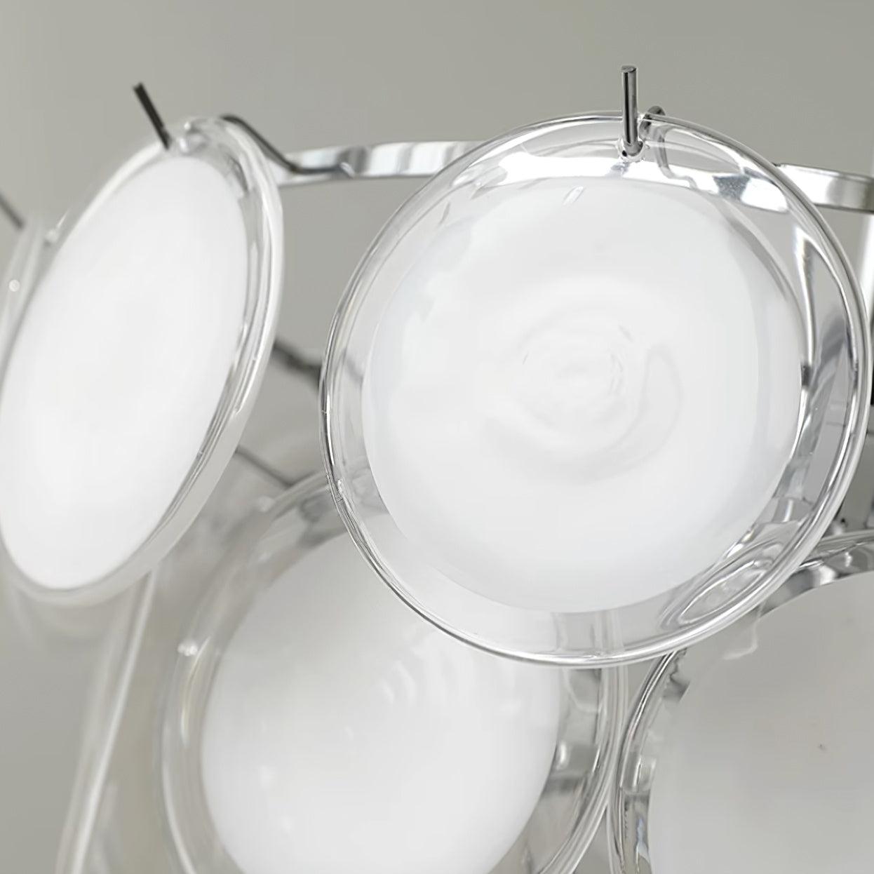 Esona Cascading Frosted Glass Discs Chandelier - Neutralighting
