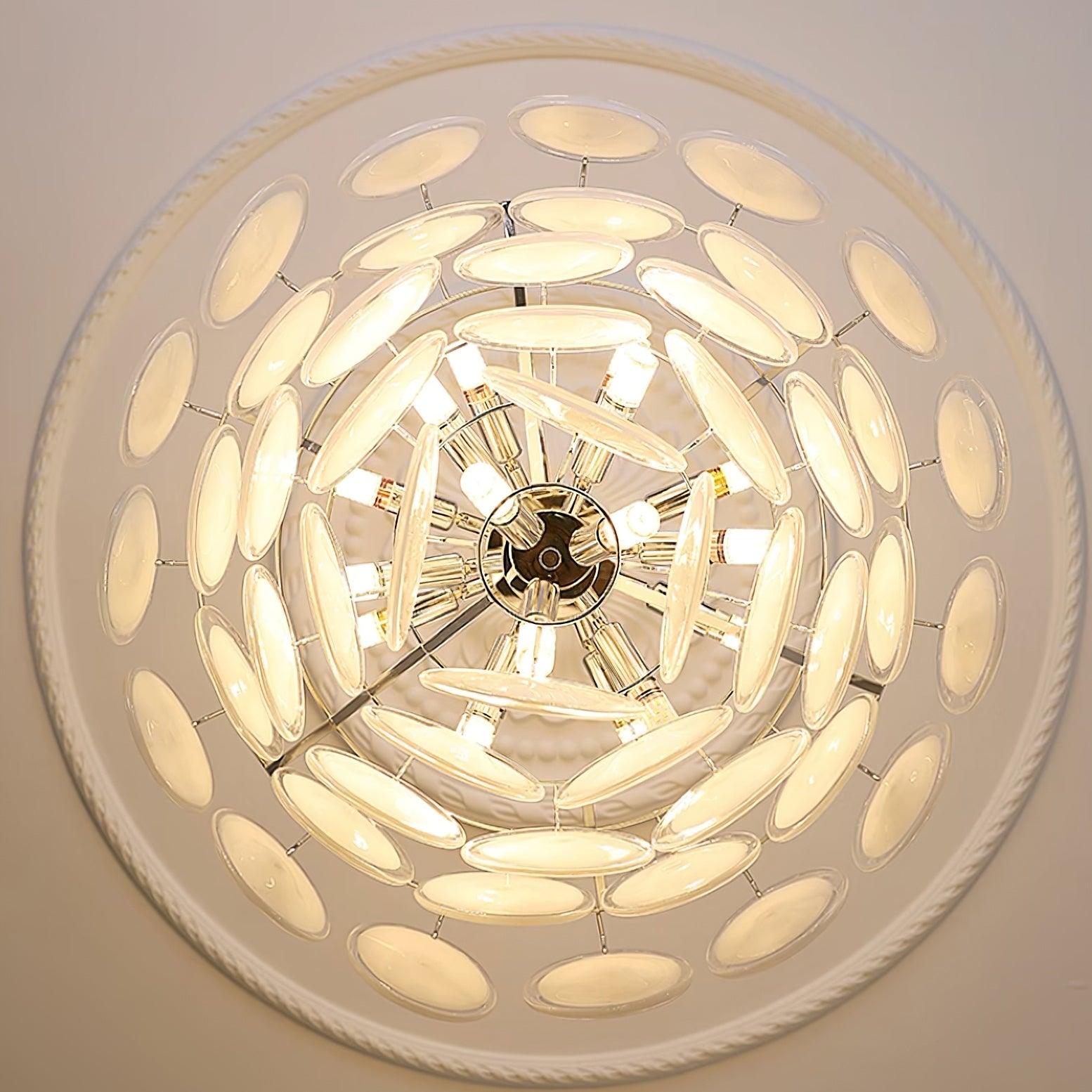 Esona Cascading Frosted Glass Discs Chandelier - Neutralighting