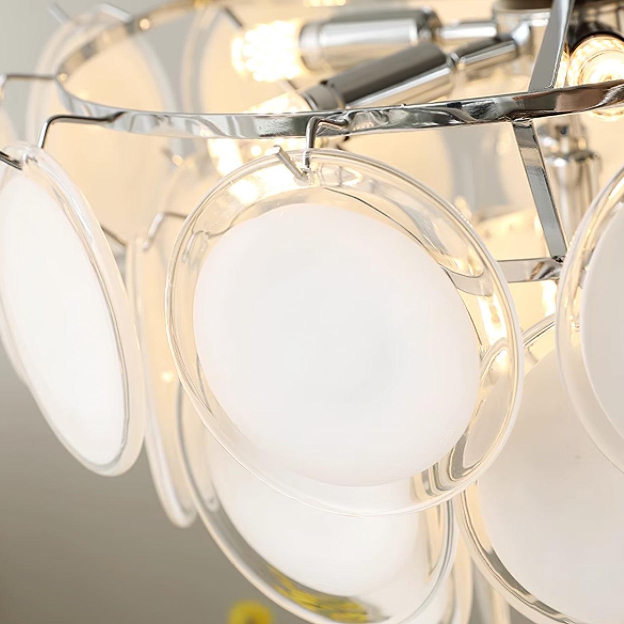 Esona Cascading Frosted Glass Discs Chandelier - Neutralighting