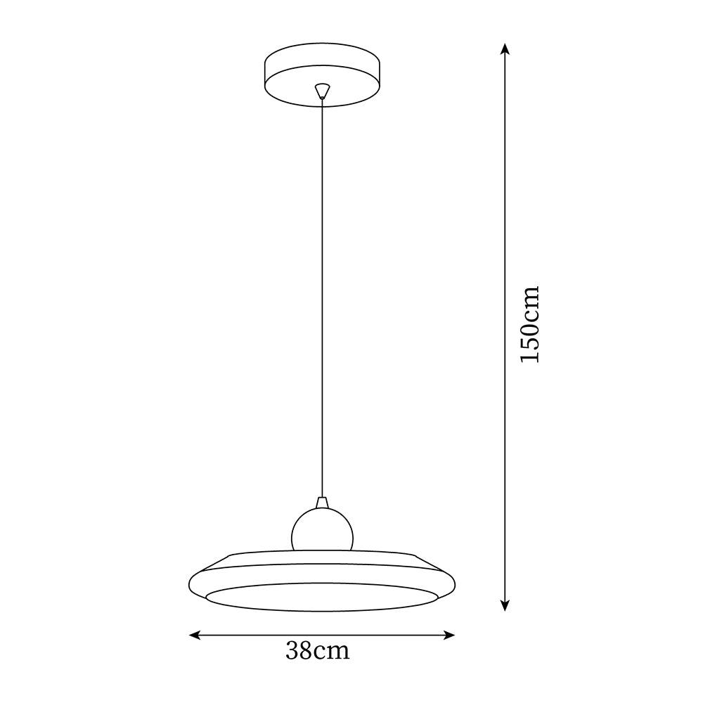 Pendant Lamp White Disc Green Trim Red Bold - Neutralighting