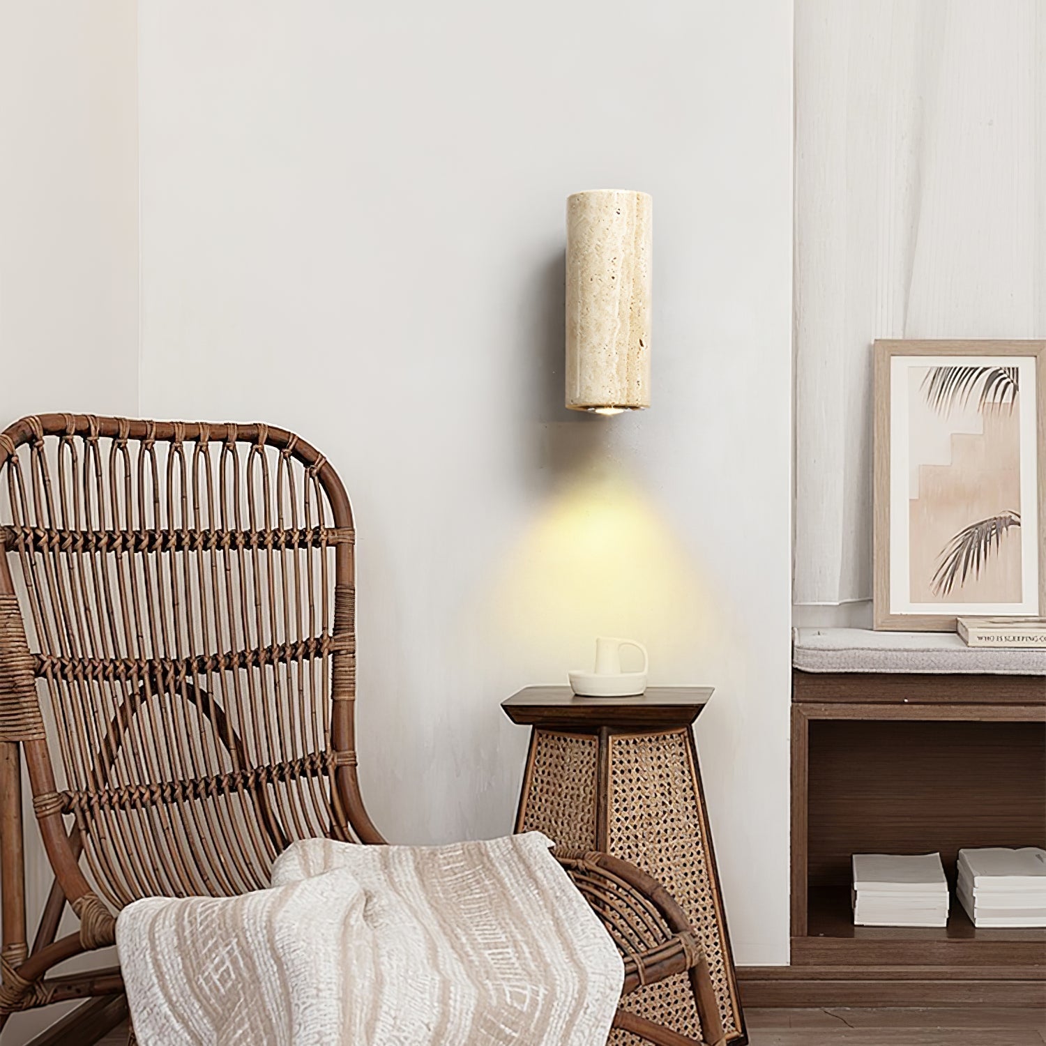Veyrila Rectangular Travertine Wall Light - Neutralighting