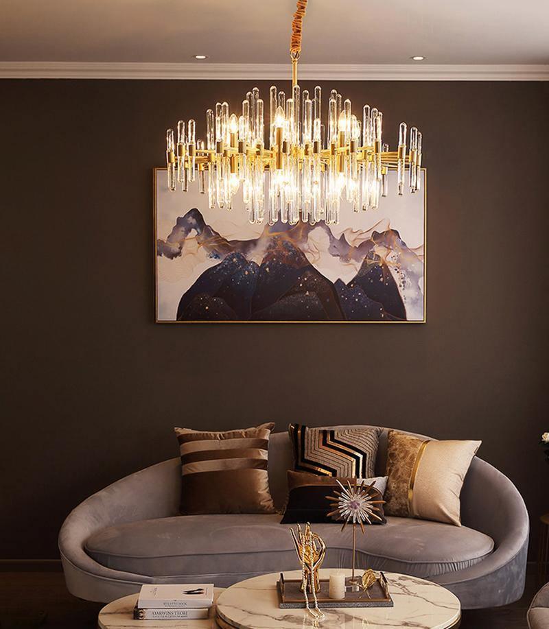 Solara Chandelier Antique Brass Starburst - Letslighting