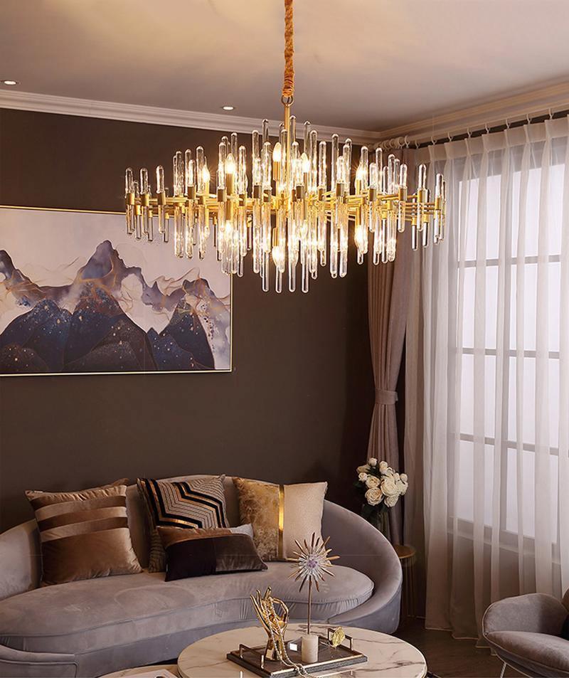 Solara Chandelier Antique Brass Starburst - Letslighting