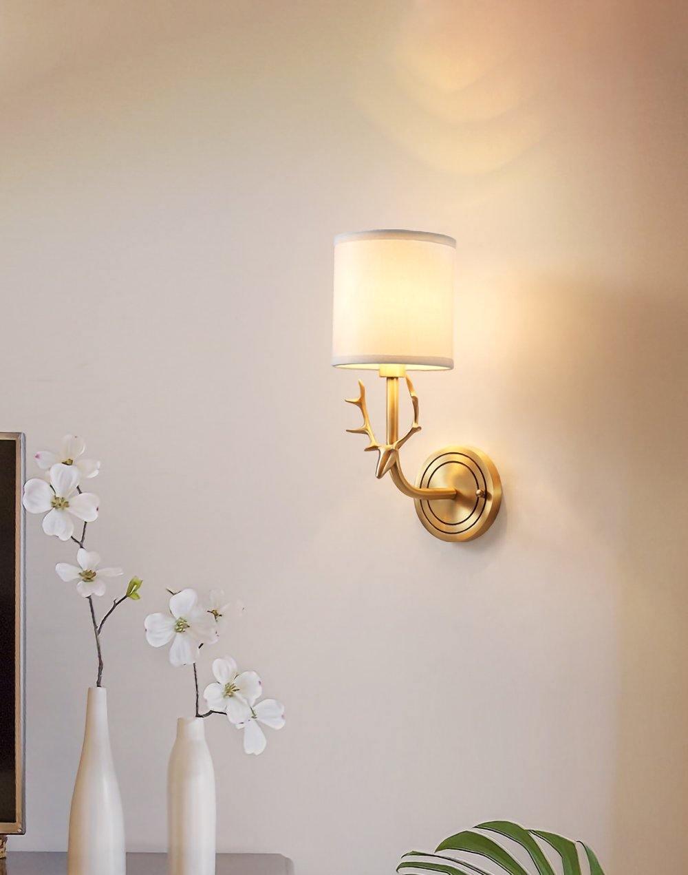 Noble Elegance Deer Head Brass Wall Light - Letslighting
