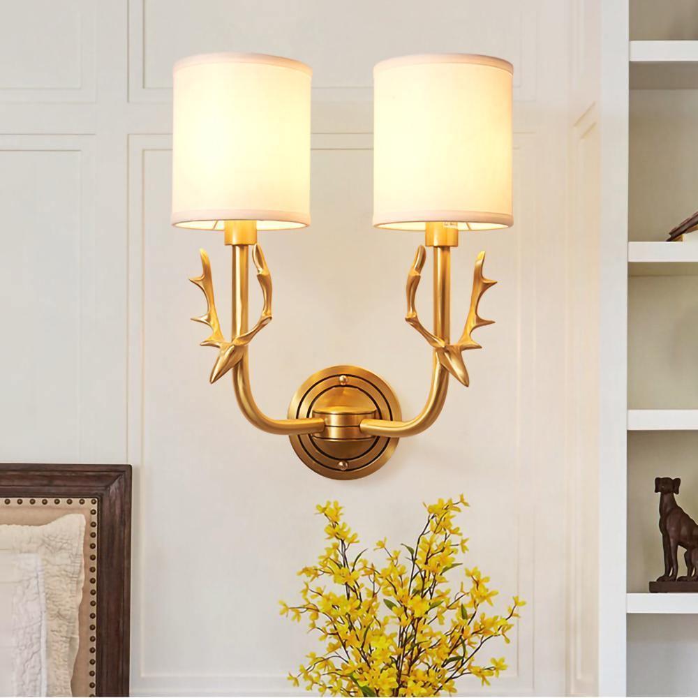 Noble Elegance Deer Head Brass Wall Light - Letslighting