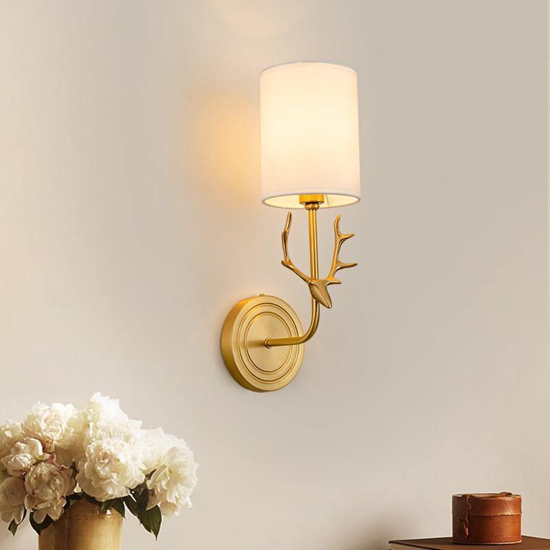 Noble Elegance Deer Head Brass Wall Light - Letslighting