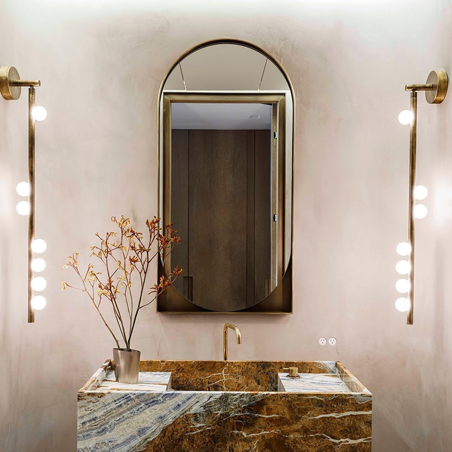 Rory Modern Minimalist Tube Brass Glass Wall Lamp - Letslighting
