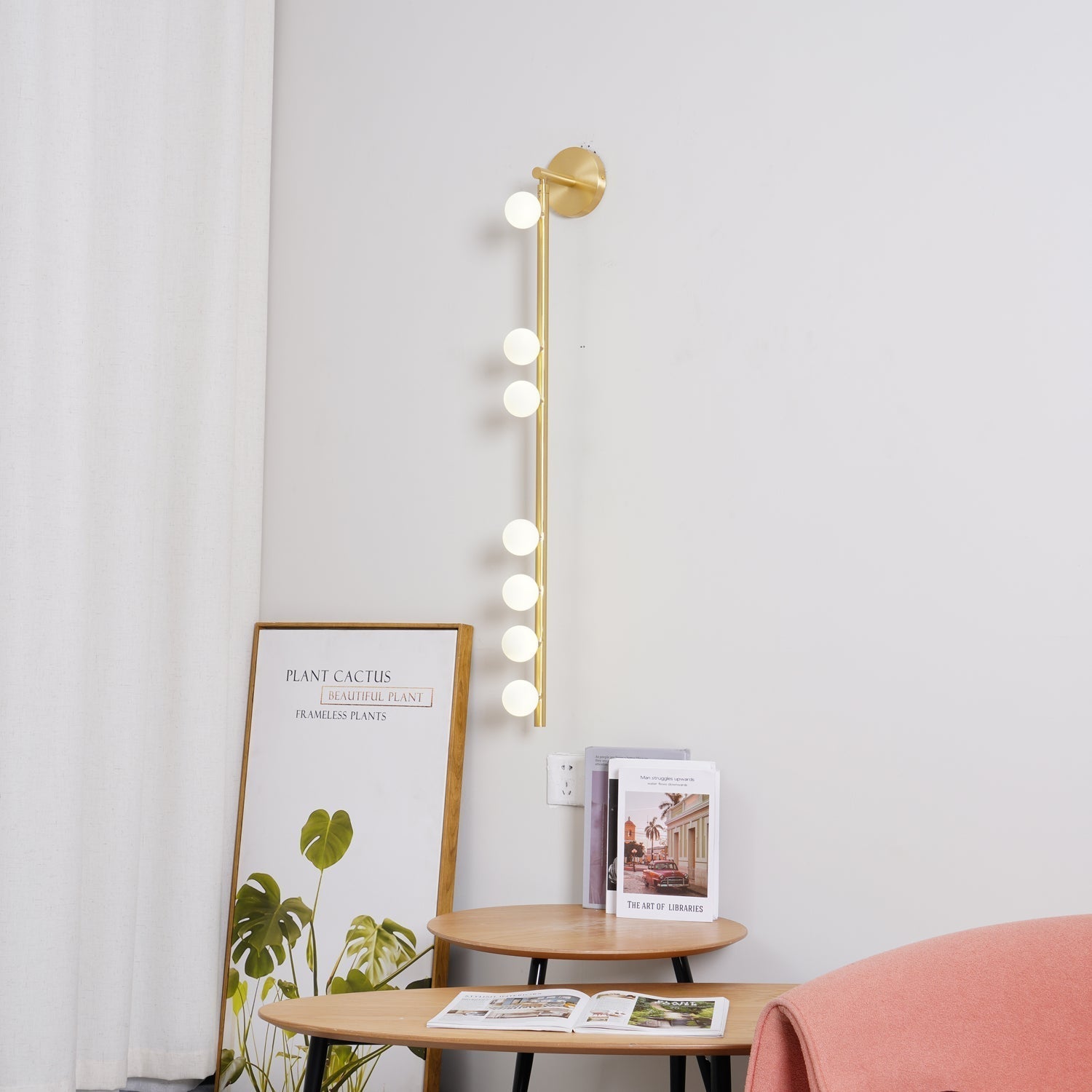 Rory Modern Minimalist Tube Brass Glass Wall Lamp - Letslighting