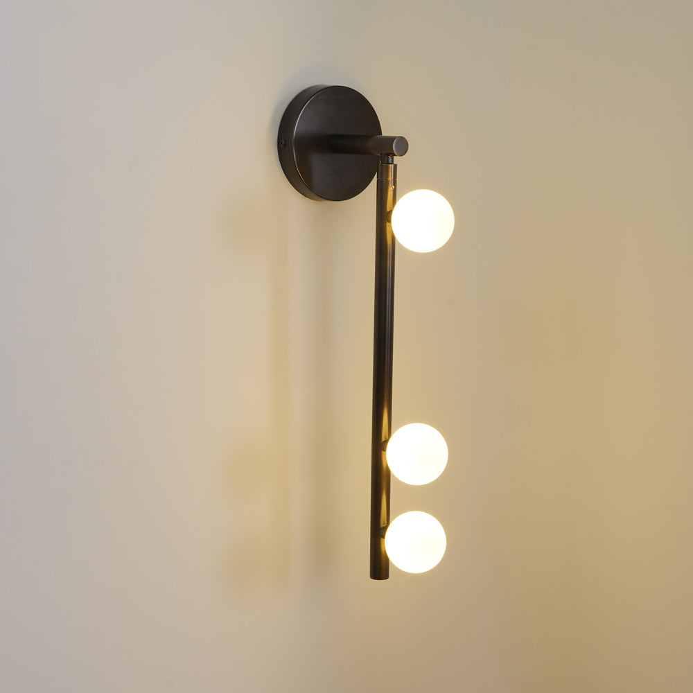 Rory Modern Minimalist Tube Brass Glass Wall Lamp - Letslighting