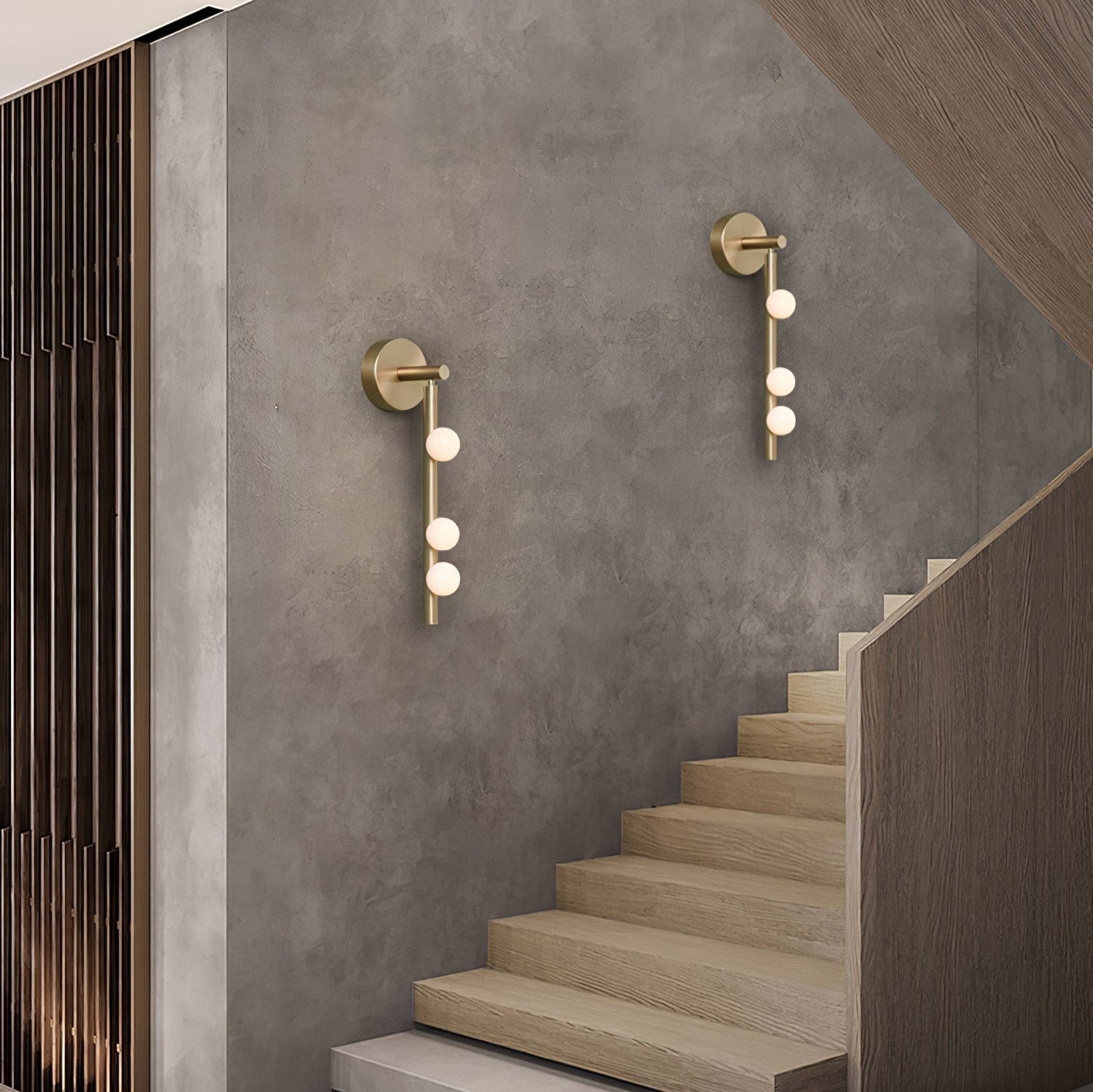 Rory Modern Minimalist Tube Brass Glass Wall Lamp - Letslighting