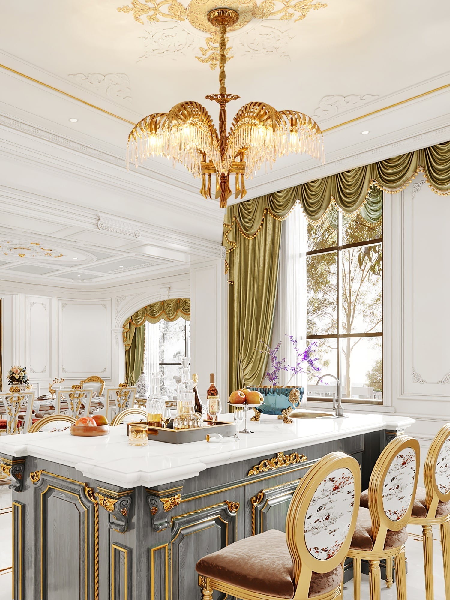 Odoraris Regal Brass Crystal Chandelier - Letslighting