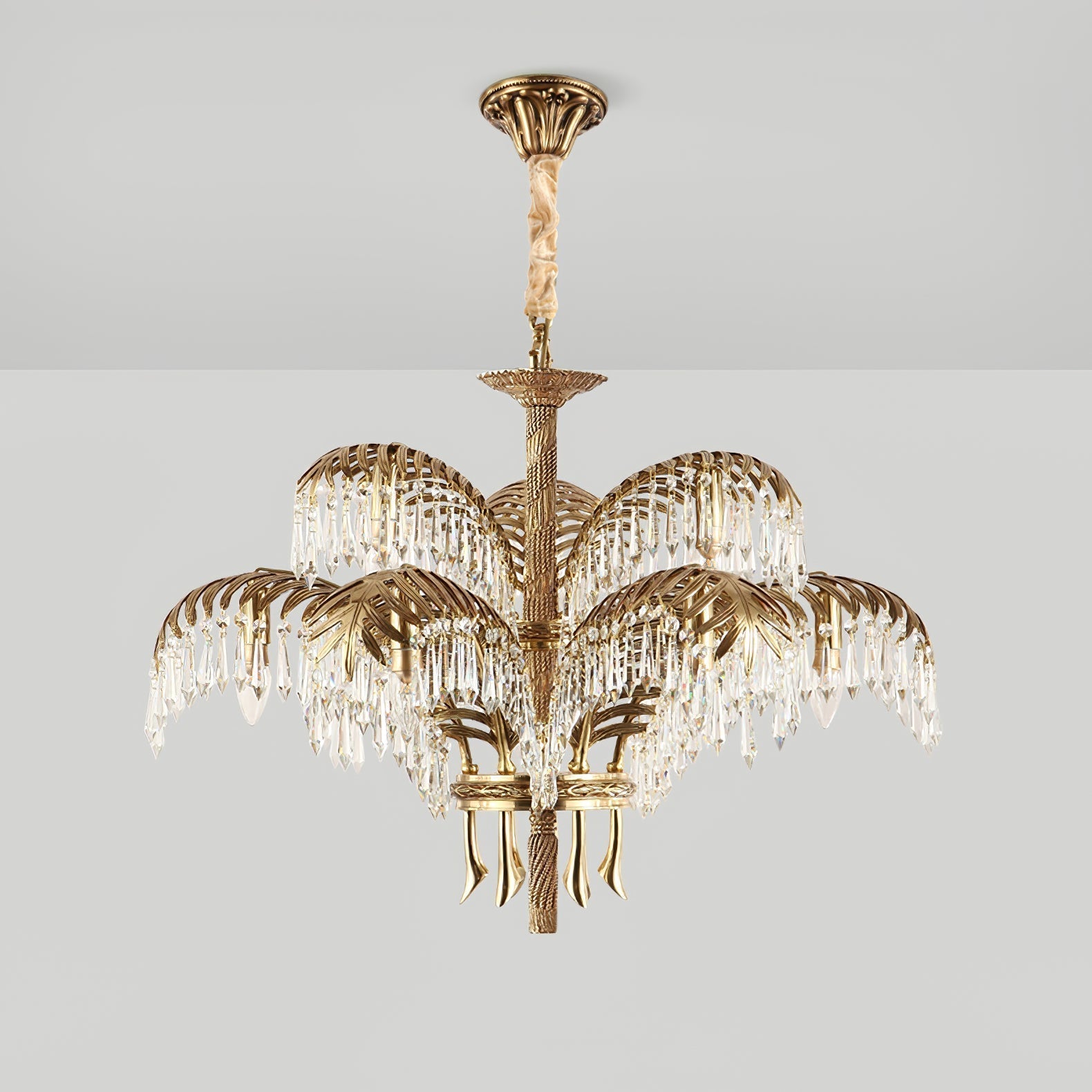 Odoraris Regal Brass Crystal Chandelier - Letslighting