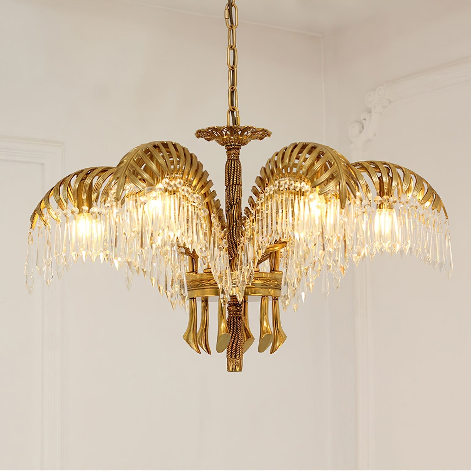 Odoraris Regal Brass Crystal Chandelier - Letslighting