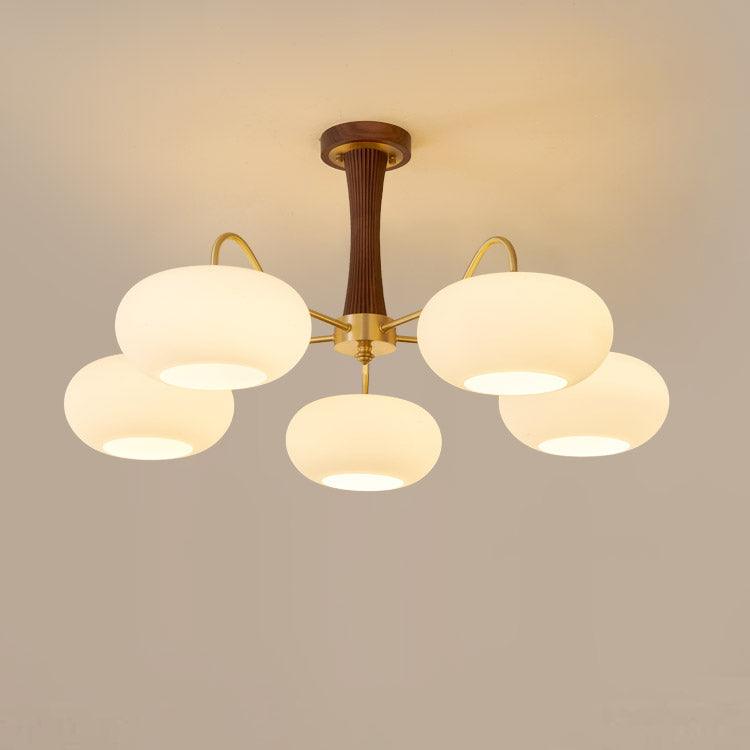 Lustra Chandelier Brass Wooden Persimmon - Letslighting