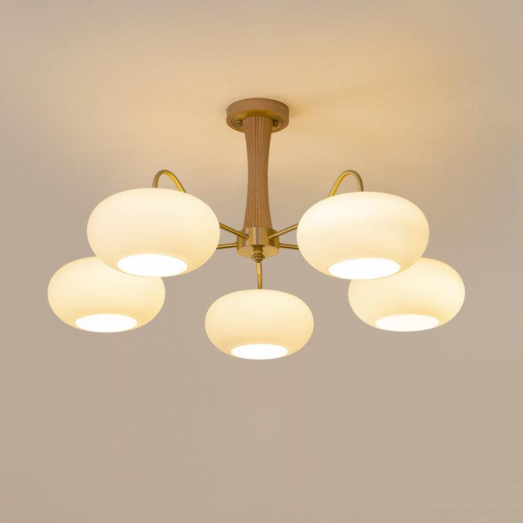 Lustra Chandelier Brass Wooden Persimmon - Letslighting