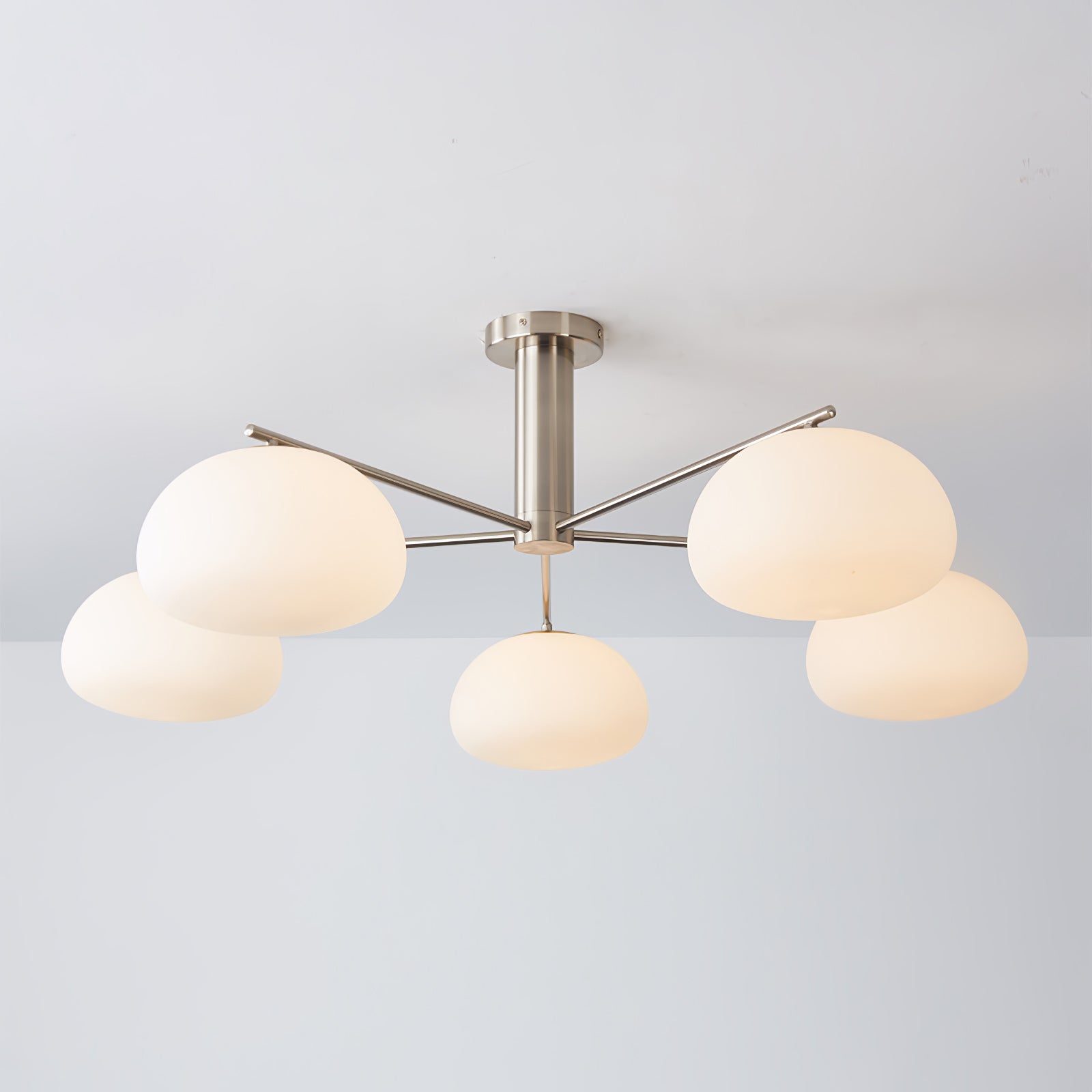 Silva Modern LED Metal Multi Glass Globe White Lampshade Bedroom Living Room Pendant Light, Gold/Nickel