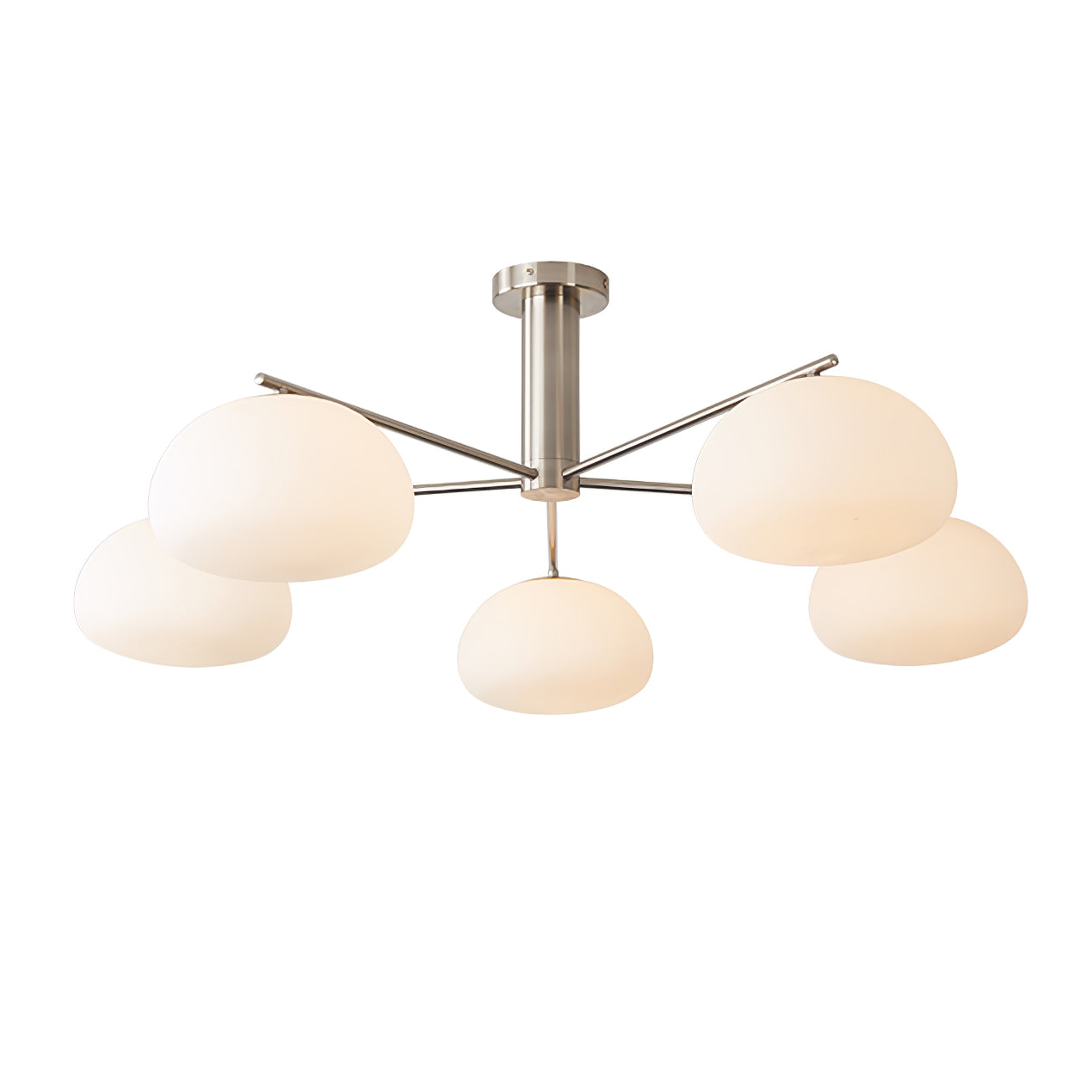 Silva Modern LED Metal Multi Glass Globe White Lampshade Bedroom Living Room Pendant Light, Gold/Nickel