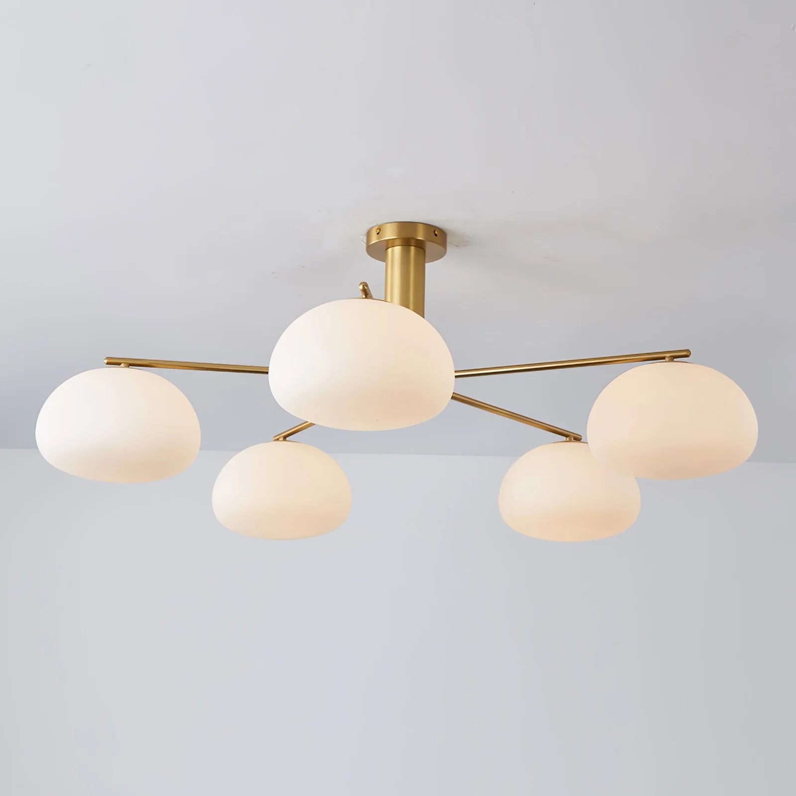 Silva Modern LED Metal Multi Glass Globe White Lampshade Bedroom Living Room Pendant Light, Gold/Nickel