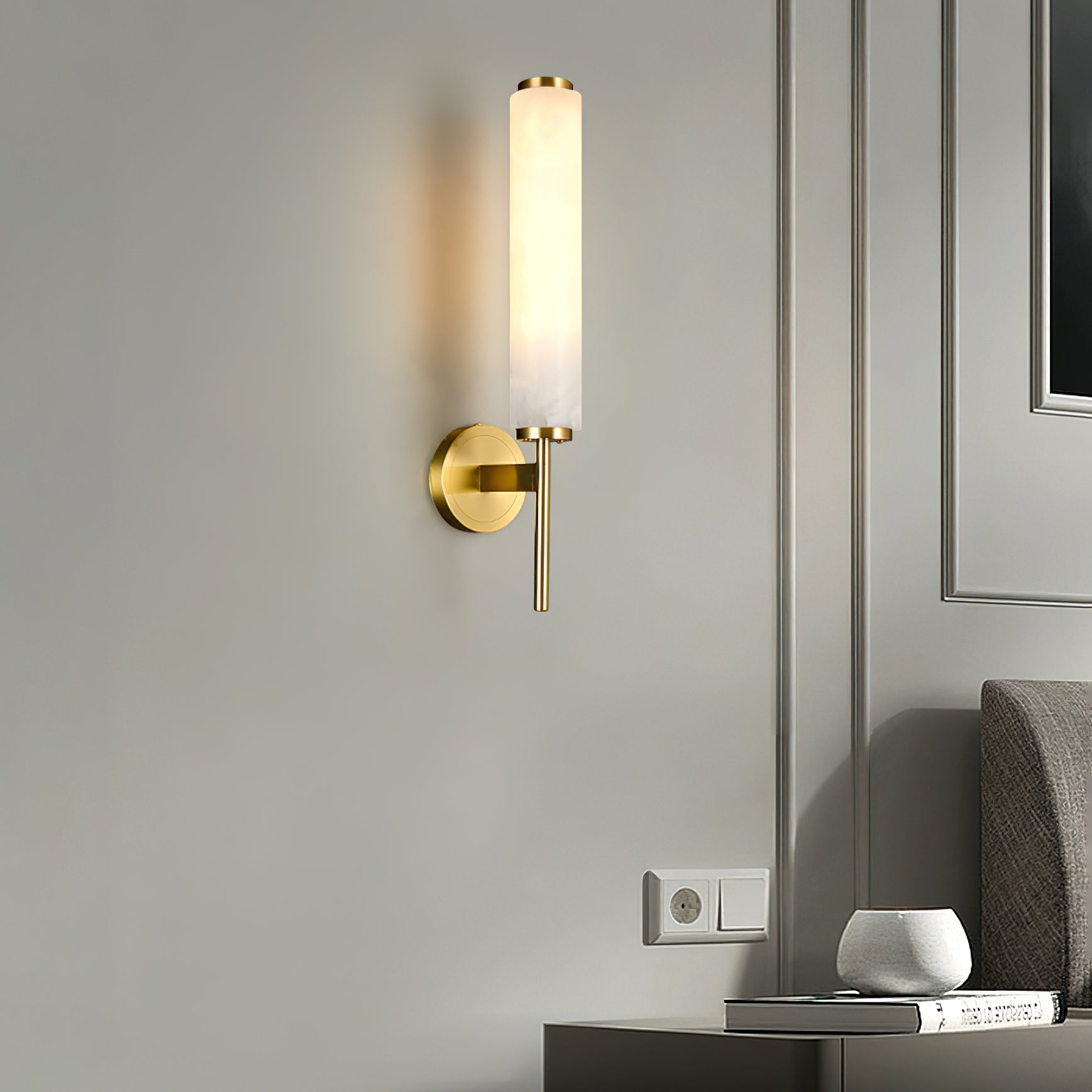 Olrinyra Applique Murale Cylindre en Albâtre - Neutralighting