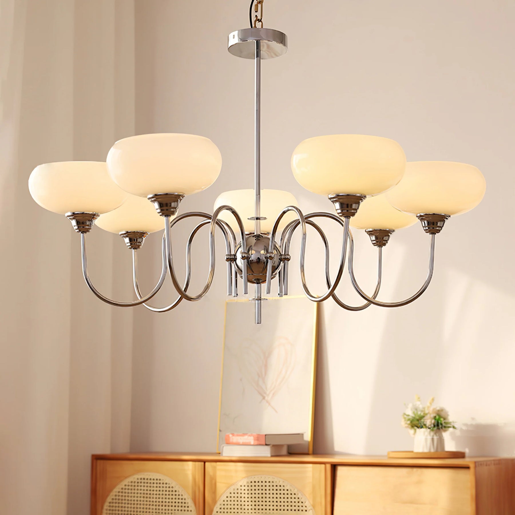 Arisha Vintage LED Metal Glass Chandelier Living Room