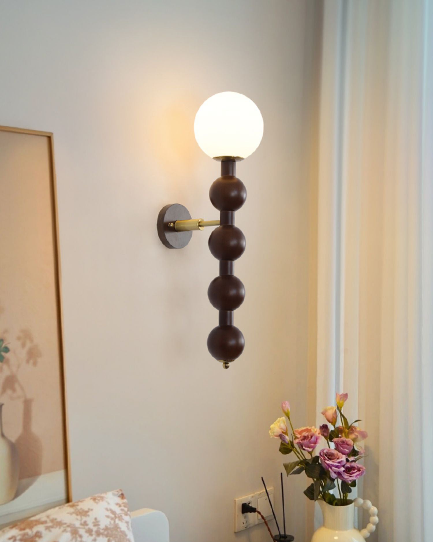 Olaeia Applique Murale Moderne Minimaliste Bubbly en Bois et Verre - Neutralighting